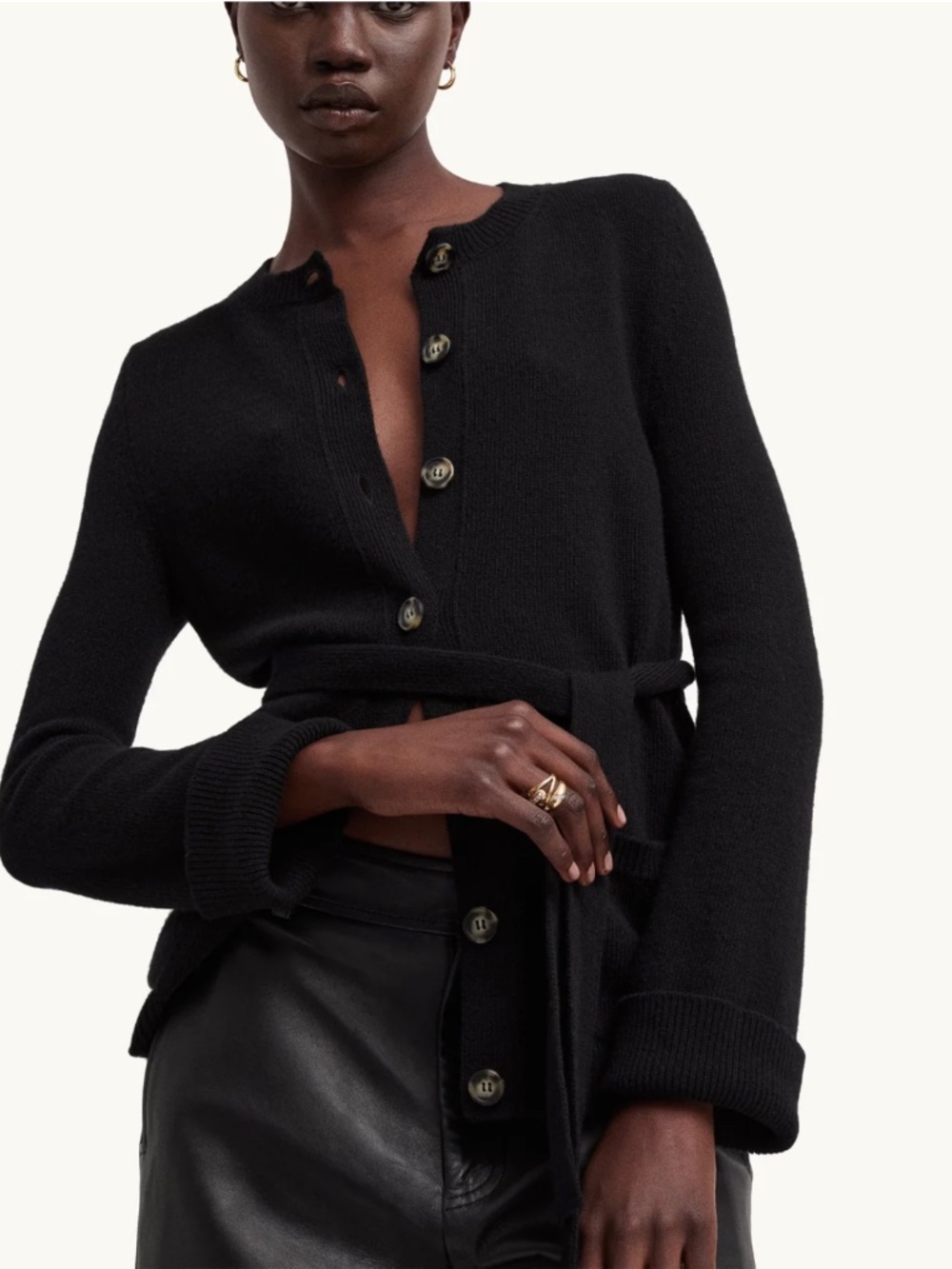 goop/GWYN the slim belted cardigan